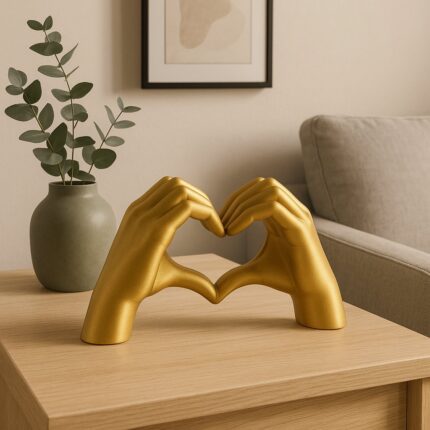 Escultura Mãos em Coração 15x8,5cm PETG