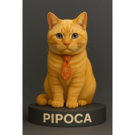 Pet Personalizado 3D 12cm + Base com Nome