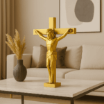 Crucifixo Jesus na Cruz 3D PLA Preto 17x11cm - Imagem 3