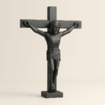 Crucifixo Jesus na Cruz 3D PLA Preto 17x11cm - Imagem 5