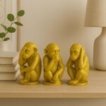 Trio Macacos Sábios Dourados em PLA cada peça  7,3cm - Imagem 5